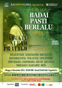 Poster konser musik Badai Pasti Berlalu Kafispolgama. (foto : istimewa)