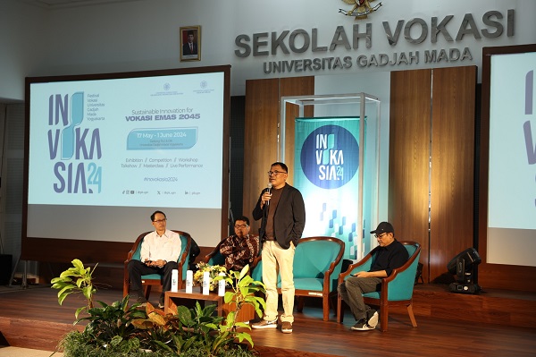Talkshow tentang inovasi yang merupakan rangkaian Festival Vokasi di Sekolah Vokasi UGM, Senin (20/5/2024). (foto : istimewa)