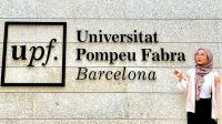 Rohinun saat berkuliah di Universitat Pompeu Fabra, Spanyol. (foto : Humas FEB UGM)