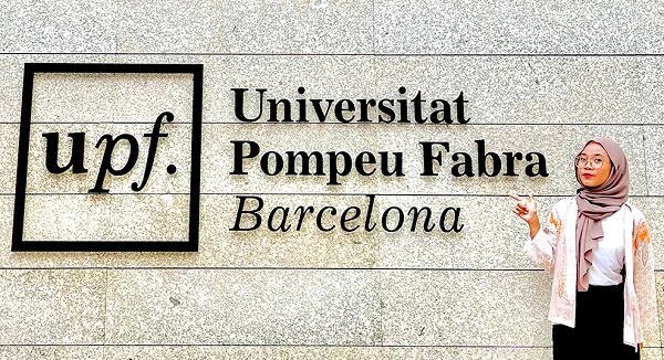 Rohinun saat berkuliah di Universitat Pompeu Fabra, Spanyol. (foto : Humas FEB UGM)